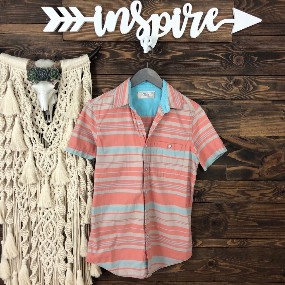 Free Planet‎ | Striped Button Down Front Pocket